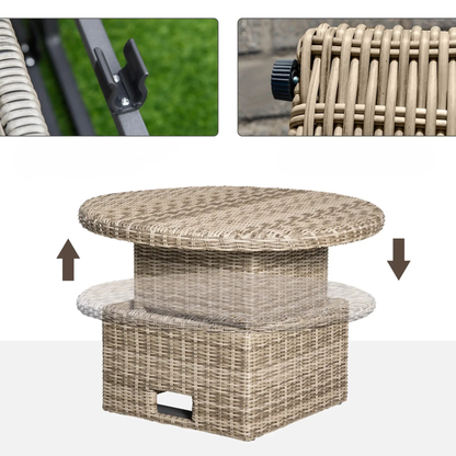 The Sorrento 5-Piece Aluminium & Rattan Transforming Daybed