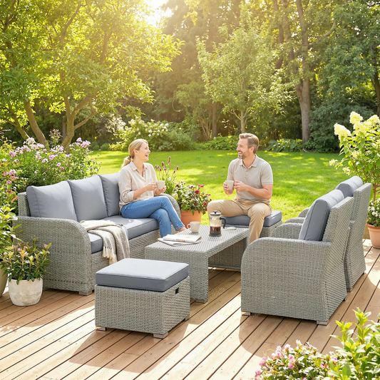 The Sorrento 6-Piece Reclining Lounge Set in Slate Grey
