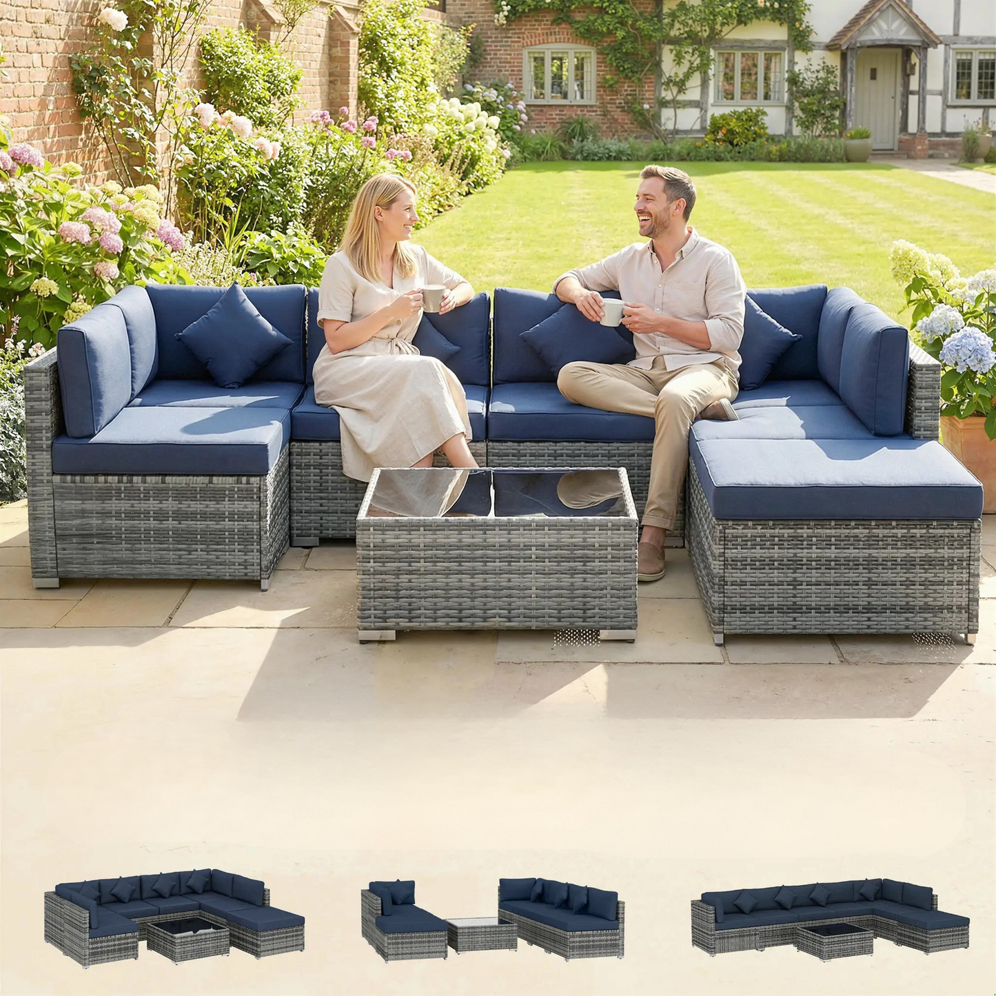 The Sorrento 8-Piece Modular Corner Set