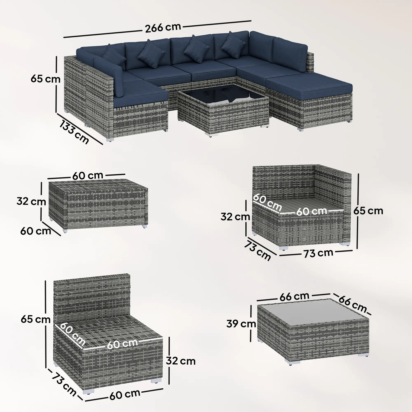 The Sorrento 8-Piece Modular Corner Set