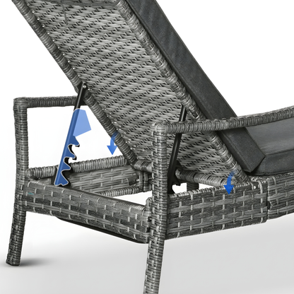 The Sorrento Stationary Sun Lounger in Mixed Grey