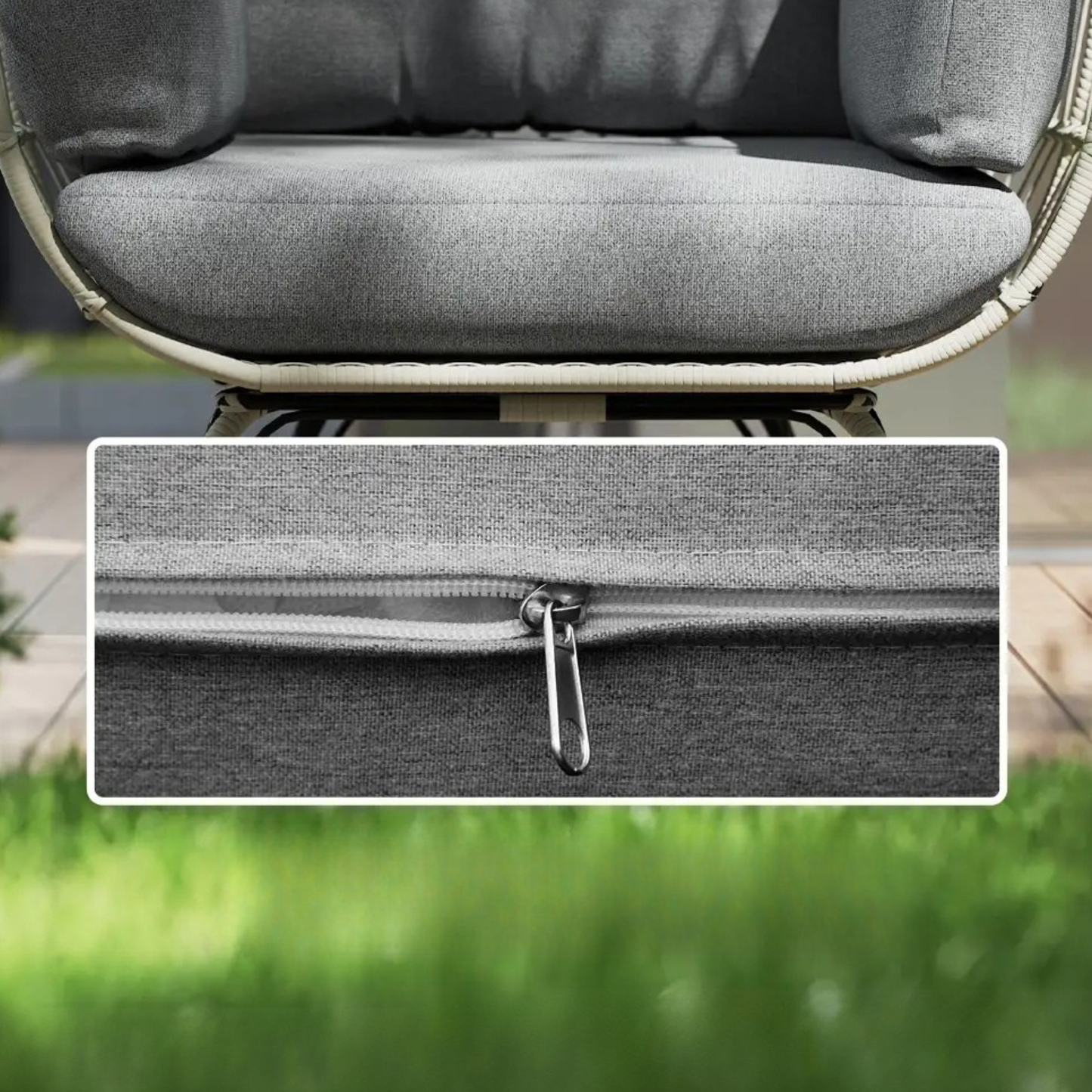 The Sorrento Standing Egg Chair in Charcoal Grey