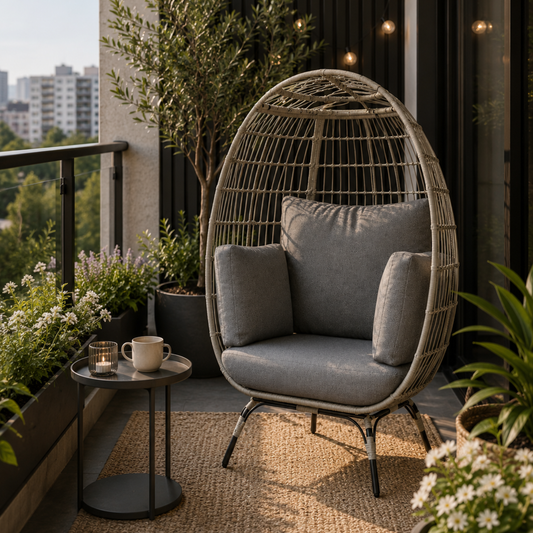 The Sorrento Standing Egg Chair in Charcoal Grey