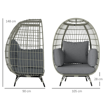 The Sorrento Standing Egg Chair in Charcoal Grey