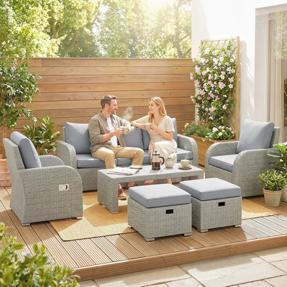The Sorrento 6-Piece Reclining Lounge Set in Slate Grey