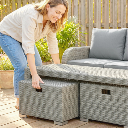 The Sorrento 6-Piece Reclining Lounge Set in Slate Grey
