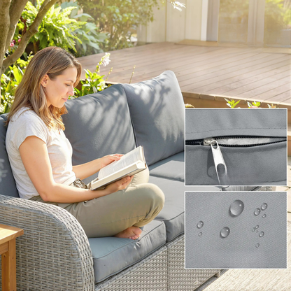 The Sorrento 6-Piece Reclining Lounge Set in Slate Grey