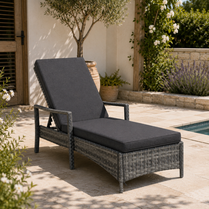 The Sorrento Stationary Sun Lounger in Mixed Grey