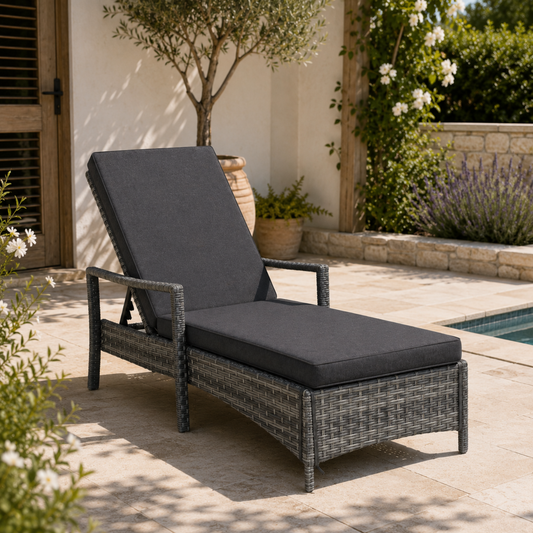 The Sorrento Stationary Sun Lounger in Mixed Grey