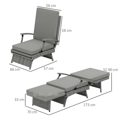 The Verona Modular 2-Piece Lounger Set in Light Grey