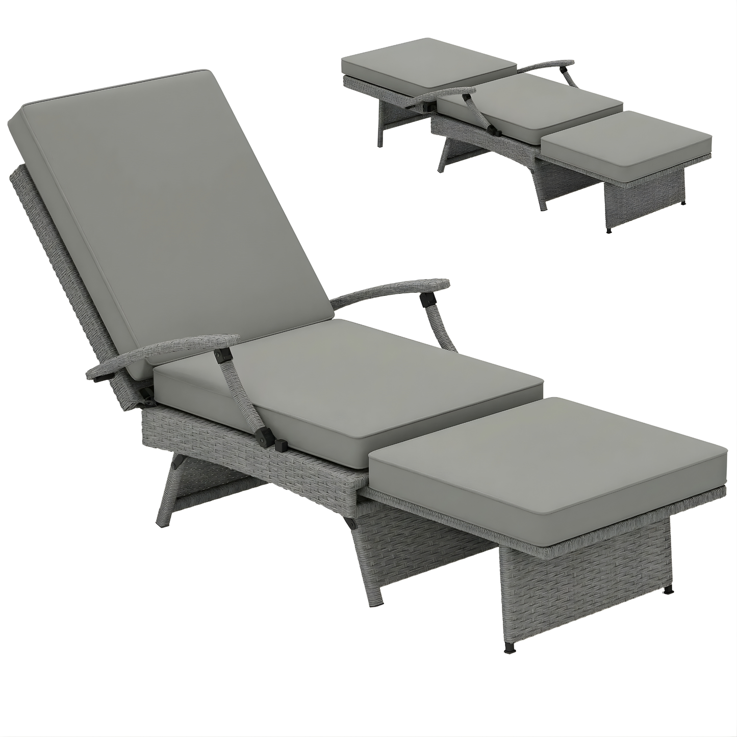 The Verona Modular 2-Piece Lounger Set in Light Grey
