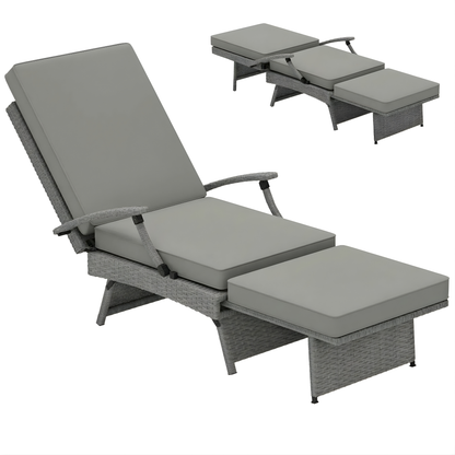 The Verona Modular 2-Piece Lounger Set in Light Grey