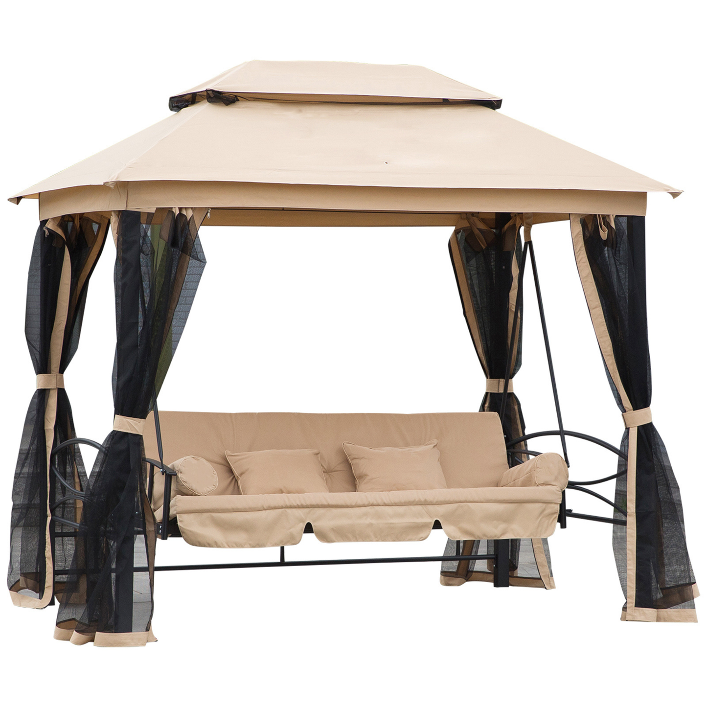 The Verona 3-Seater Convertible Swing Bed in Natural Sand