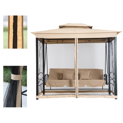 The Verona 3-Seater Convertible Swing Bed in Natural Sand