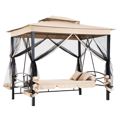 The Verona 3-Seater Convertible Swing Bed in Natural Sand