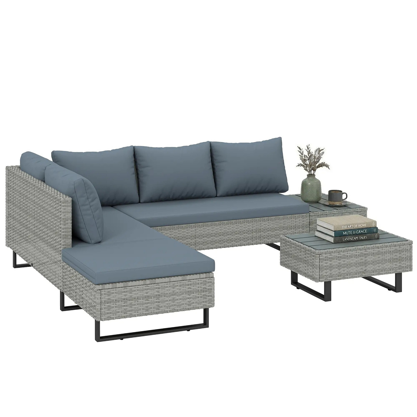 The Verona 5-Seater Transformable Corner Set in Grey