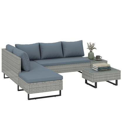 The Verona 5-Seater Transformable Corner Set in Grey