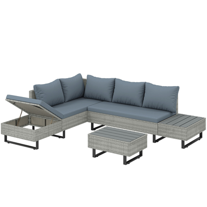 The Verona 5-Seater Transformable Corner Set in Grey