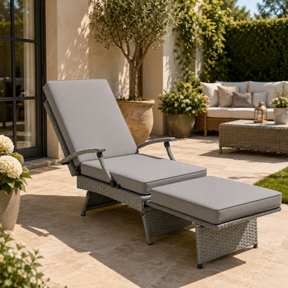 The Verona Modular 2-Piece Lounger Set in Light Grey