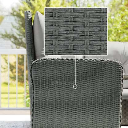The Verona 6-Piece Rising Table Corner Dining Set in Stone Grey & Cream